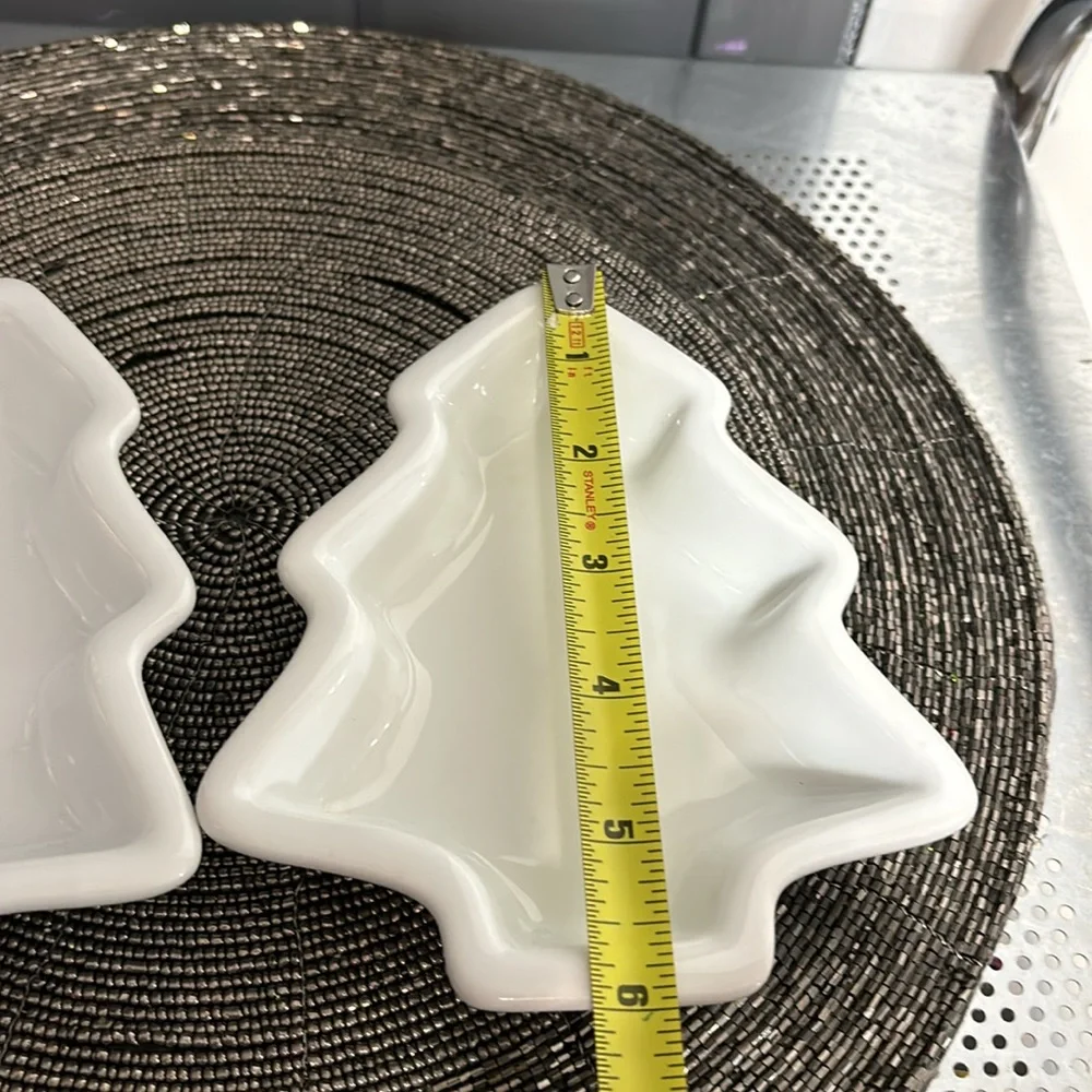 Set of 2 Crate & Barrel Tree Ceramic Trays